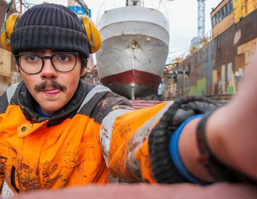 Akterskeppet i docka